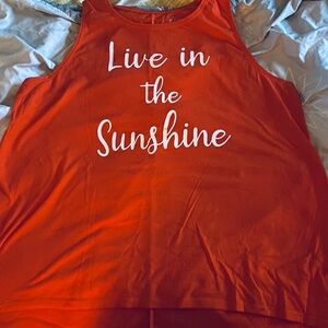 Women's Orange Tank Top - Live in the Sunshine